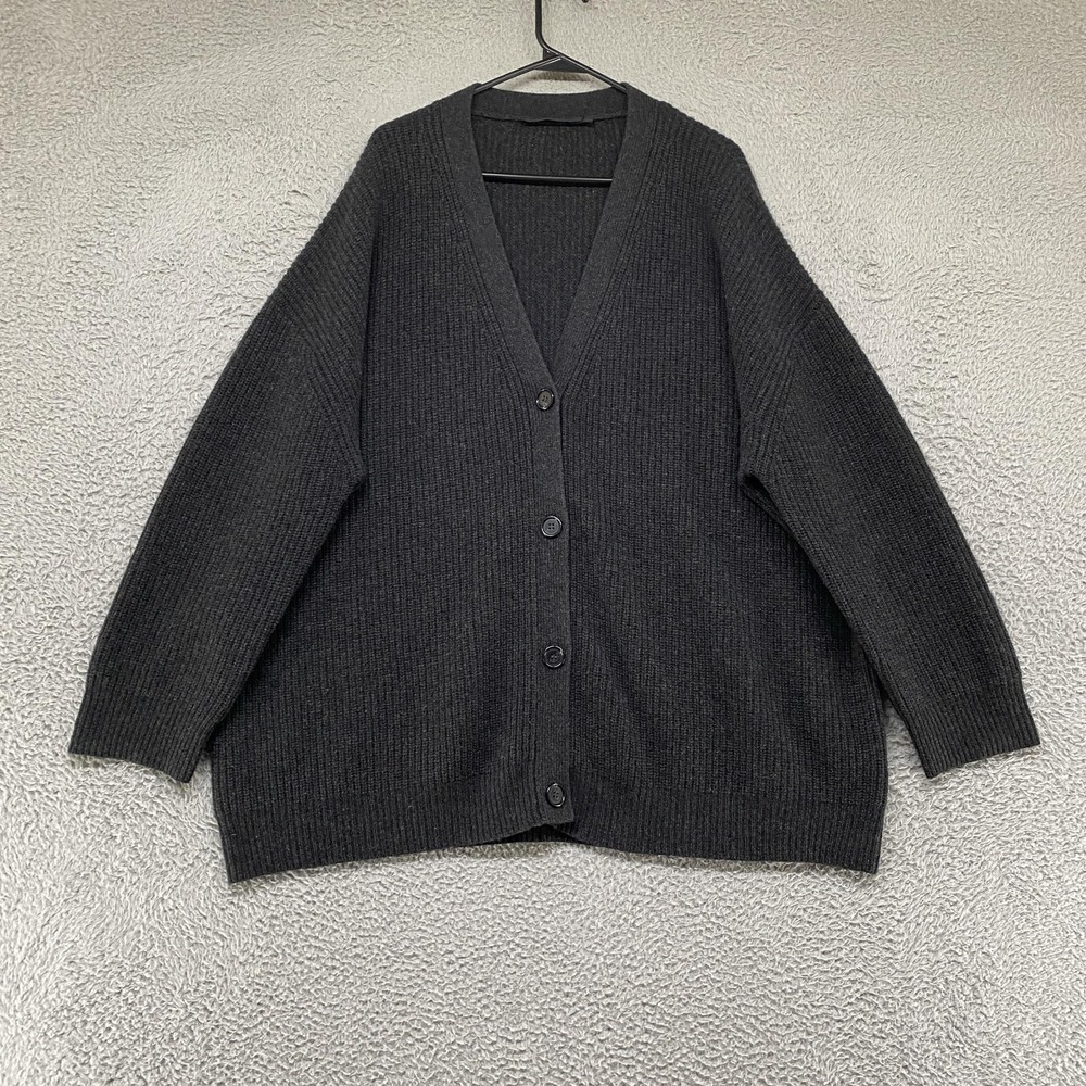 Jenni Kayne Cocoon Cardigan Womens L 100% Cashmere V Neck Button Front Sweater